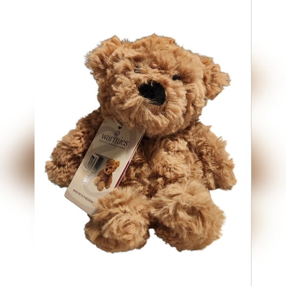 Warmies Brown Curly Bear Junior - Picture 8 of 14